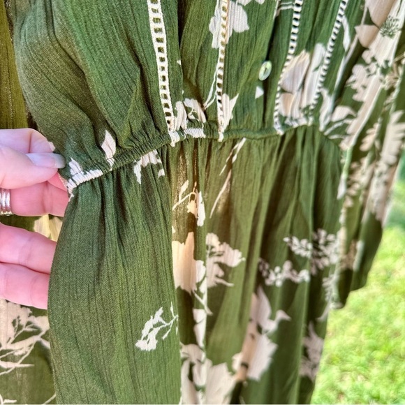 Free People Luna Chix NWT Beautiful dress amazing green and cream dress - Picture 7 of 11